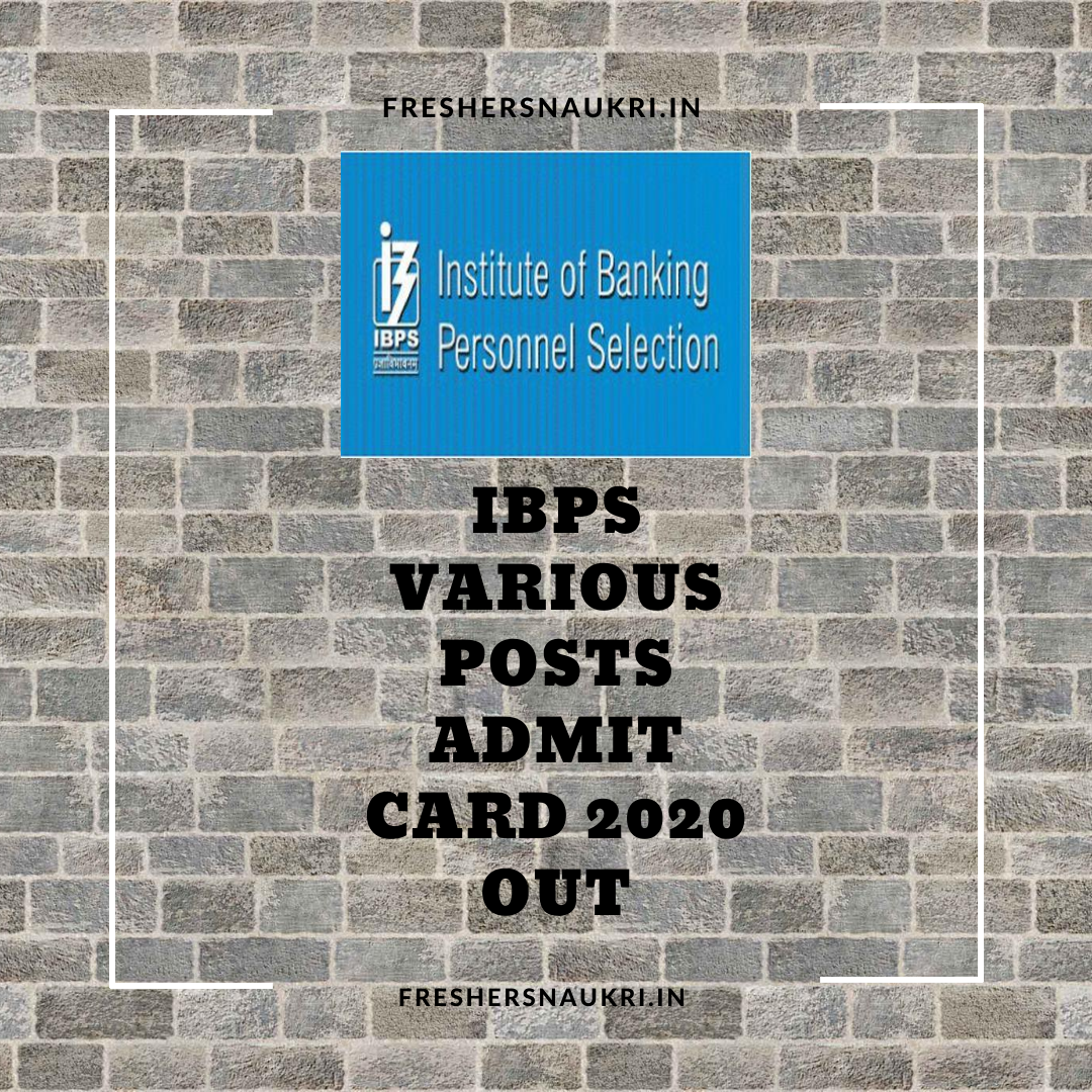 IBPS Various Posts Admit Card 2020 Out