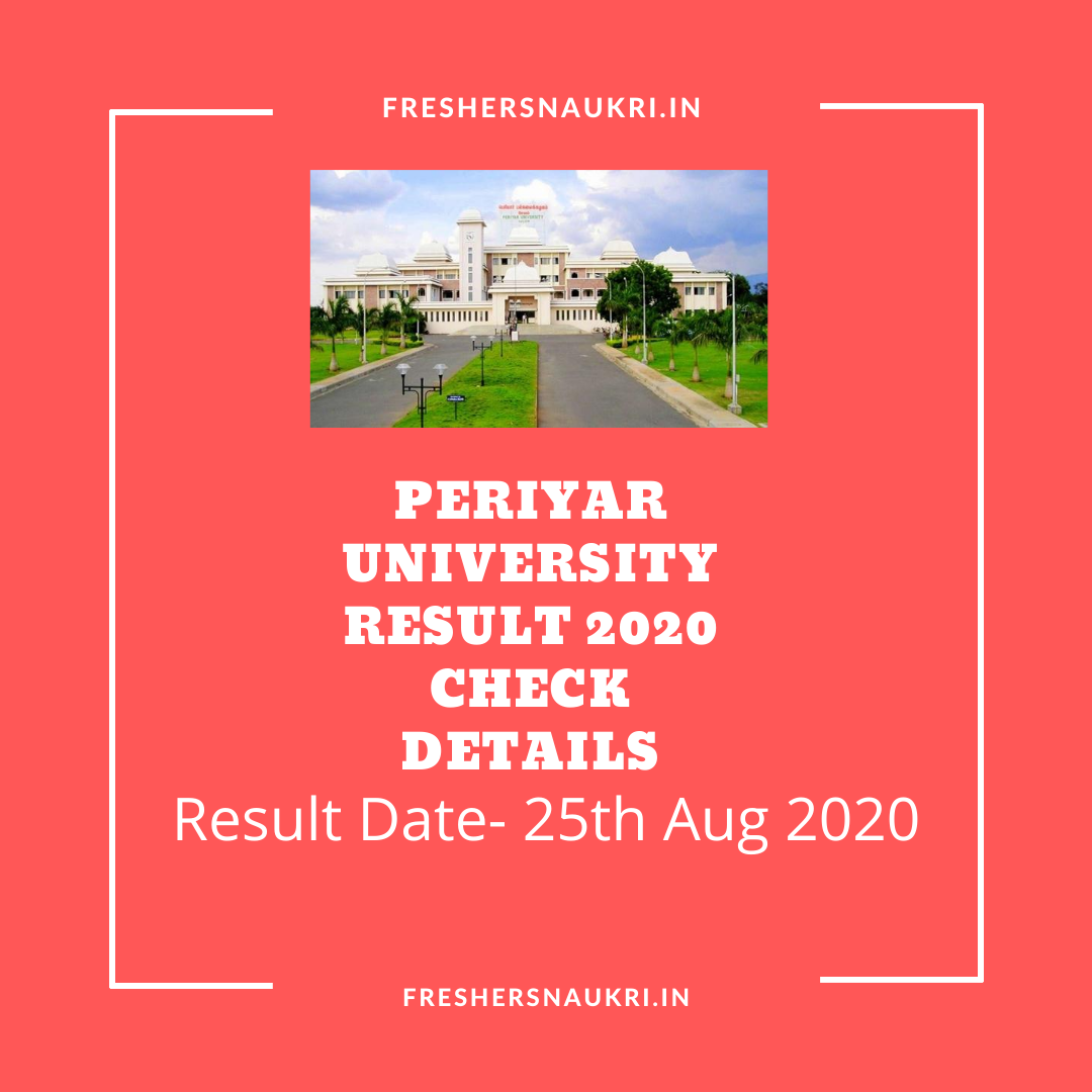 Periyar University Result 2020 Check Details