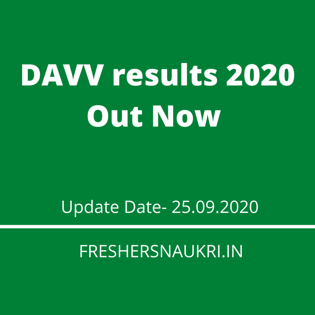 DAVV results 2020 Out Now