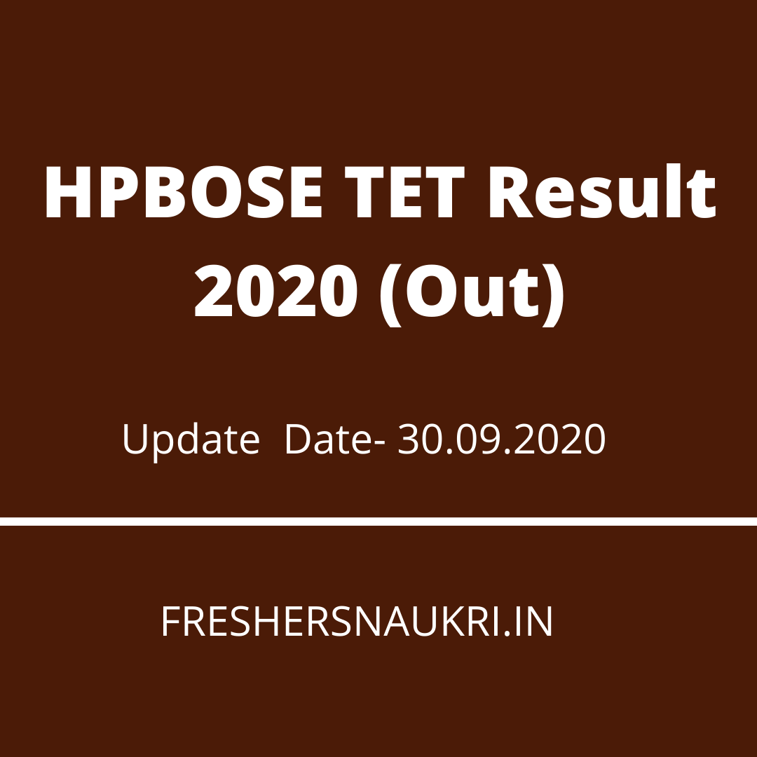 HPBOSE TET Result 2020 (Out)