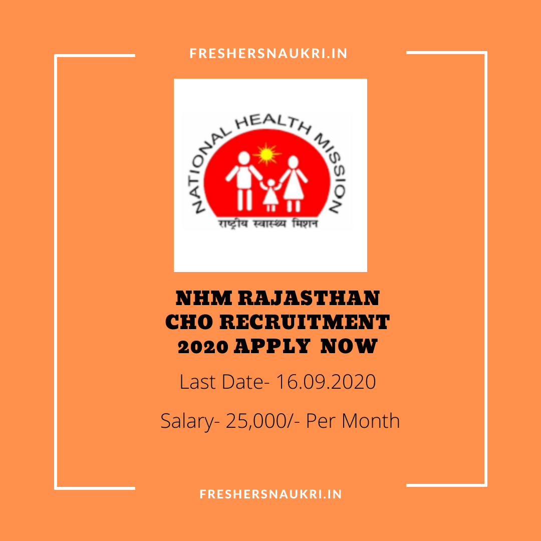 NHM Rajasthan CHO Recruitment 2020 Apply Now