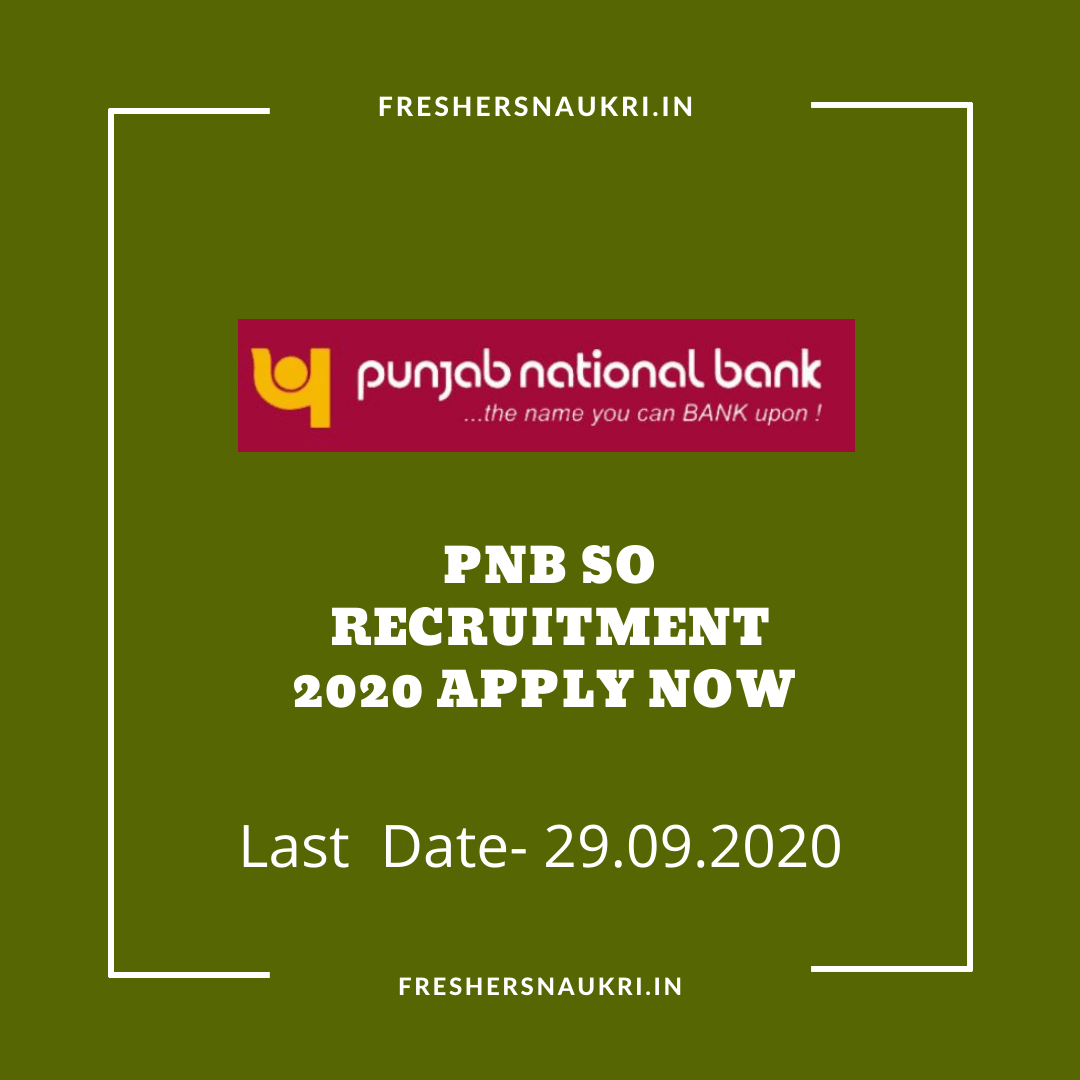 PNB SO Recruitment 2020 Apply Now