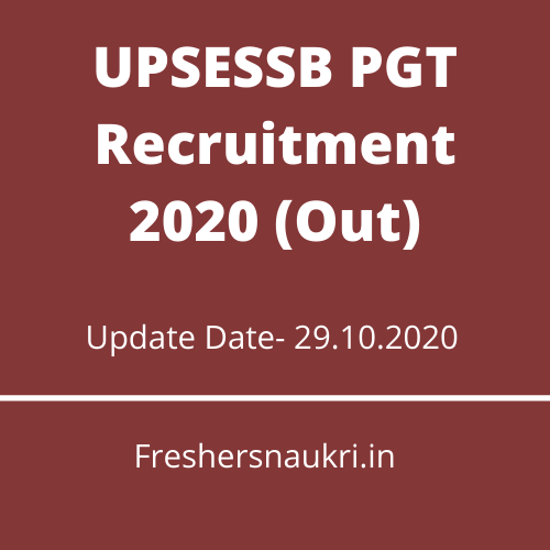 UPSESSB PGT Recruitment 2020 (Out)