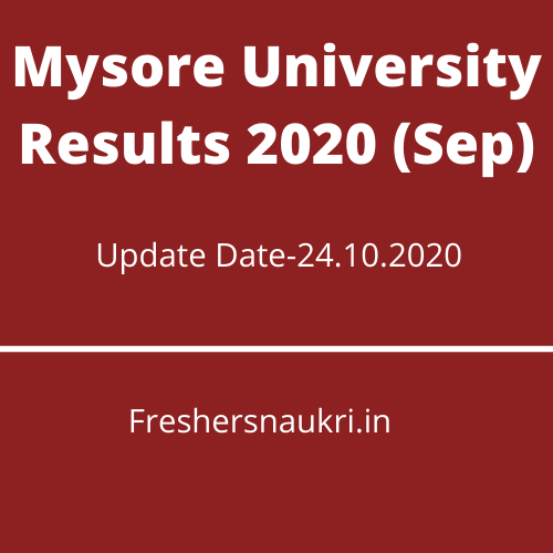 Mysore University Results 2020 (Sep)