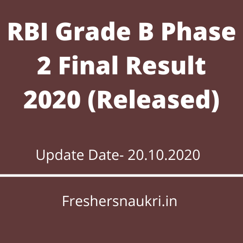 RBI Grade B Phase 2 Final Result 2020 (Released)