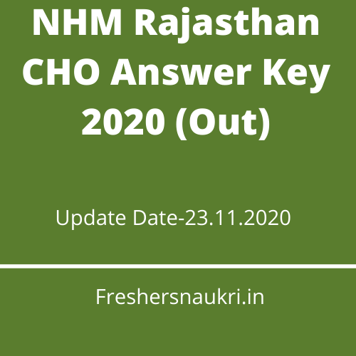 NHM Rajasthan CHO Answer Key 2020 (Out)