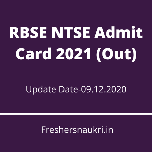 RBSE NTSE Admit Card 2021 (Out)