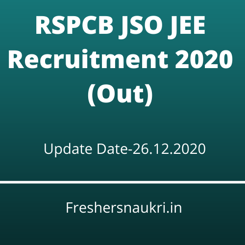 RSPCB JSO JEE Recruitment 2020 (Out)