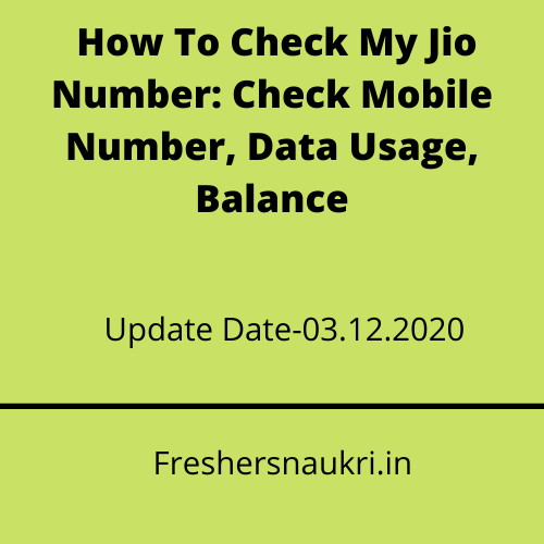 How To Check My Jio Number: Check Mobile Number, Data Usage, Balance