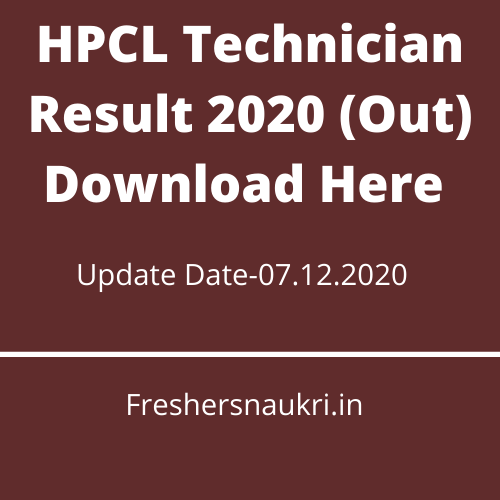 HPCL Technician Result 2020 (Out) Download Here