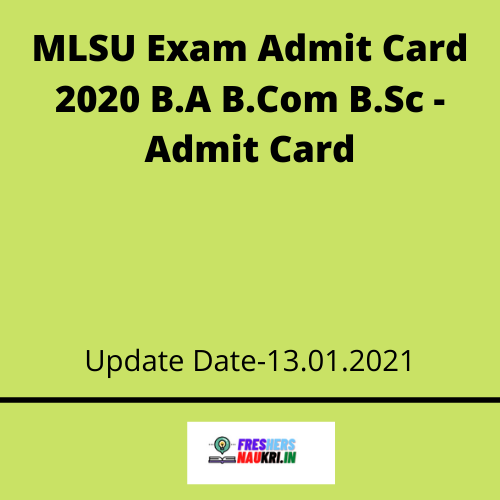 MLSU Exam Admit Card 2020 B.A B.Com B.Sc -Admit Card